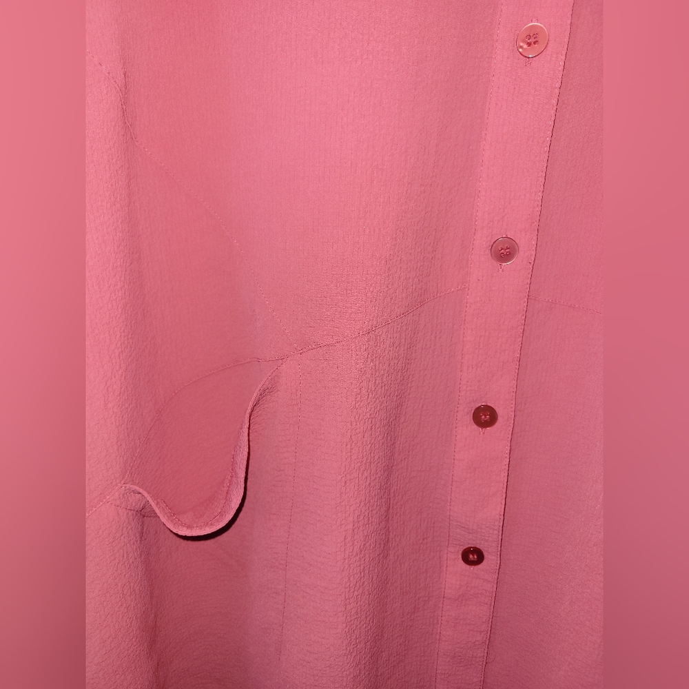 (2)Joan Rivers Tunic Sleeveless Crepe Gauze Pink Yellow Large Stretch Shirt Top - Picture 5 of 15